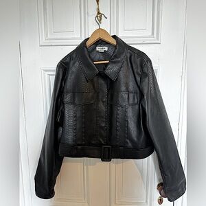 Vegan leather moto jacket